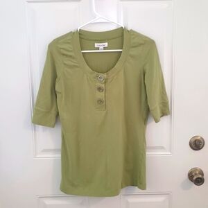 Calvin Klein vintage retro style fern green blouse size S